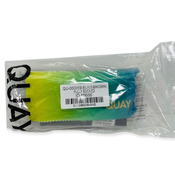 QUAY Fully Booked Sunglasses Black Smoke Green - Picture 9 of 10